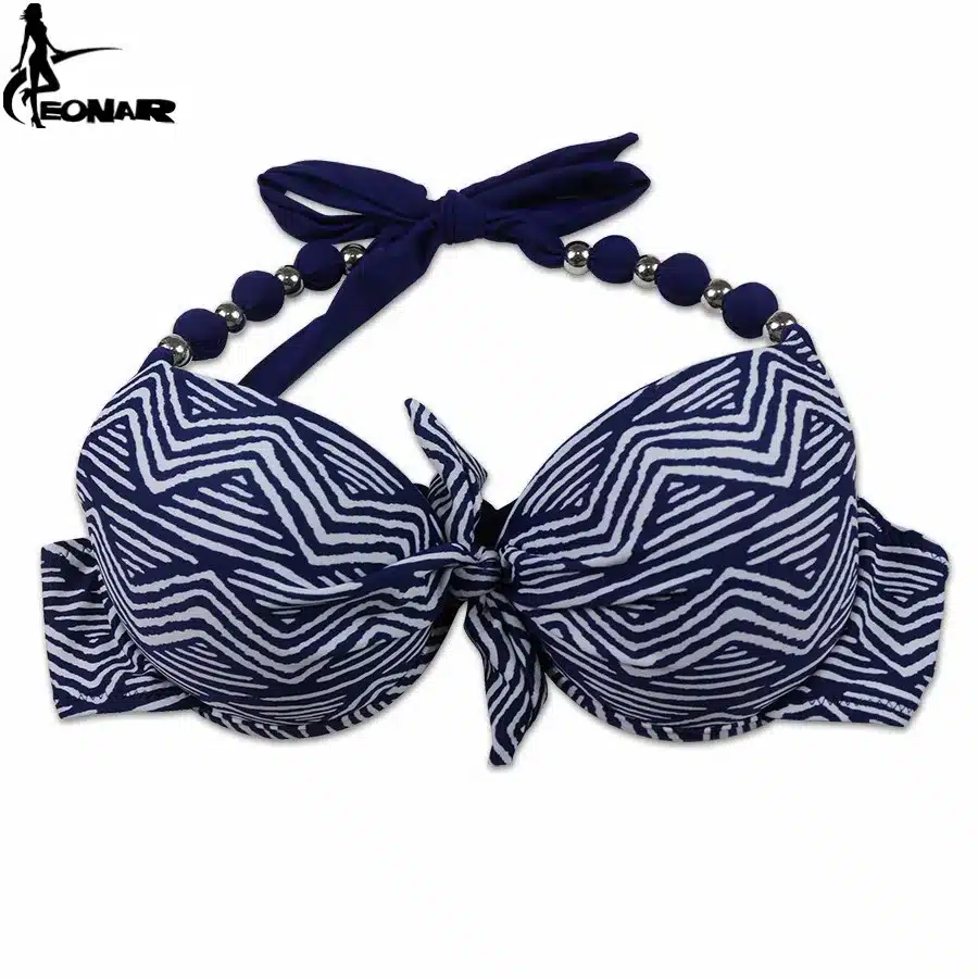 EONAR Bikinis Women 2018 Print Floral Swimsuits Brazilian Push Up Halter Bikini Set Bathing Suits Plus Size Swimwear Female XXL 30