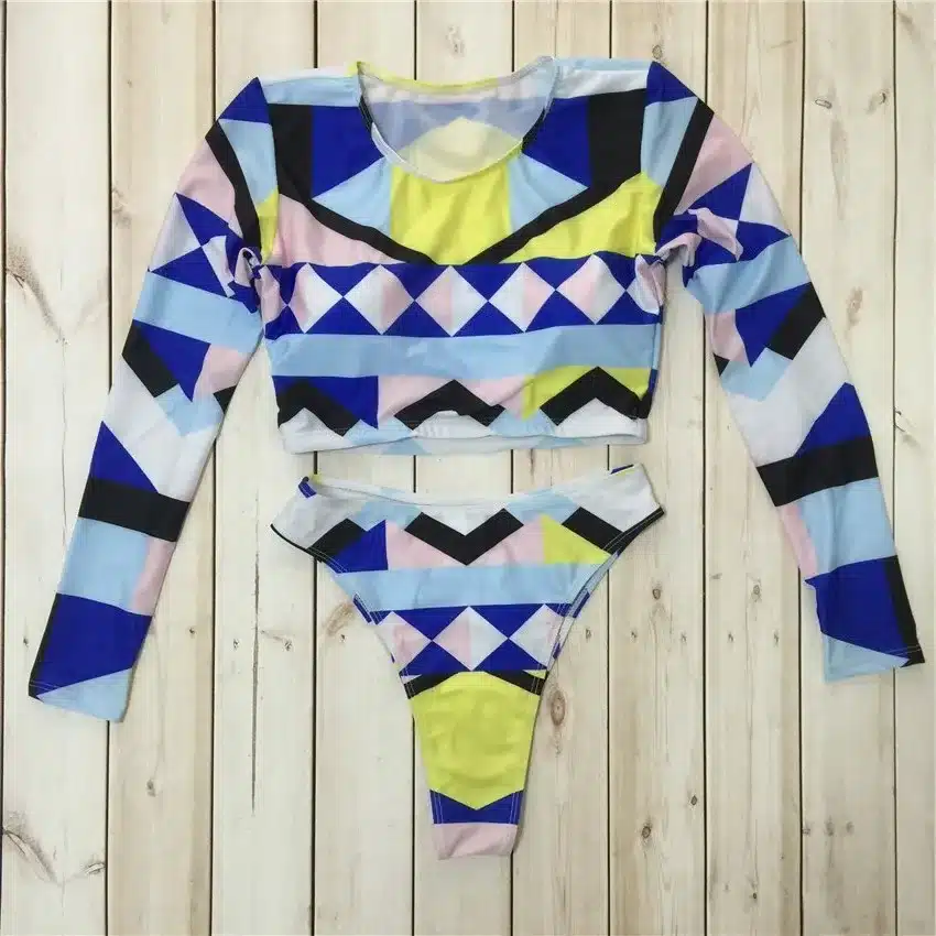 Bkning African Print Swimwear Thong Bikini Set Long Sleeve Swimsuit Women Padded Biquini 2018 Sexy Female High Waisted Swimsuits 21
