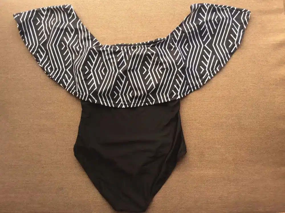 High Waist Swimwear Shoulder Off Swimming Suit Padded Bathing Suit For Women Ruffles Bandeau One Piece Swimsuit Monokini 16