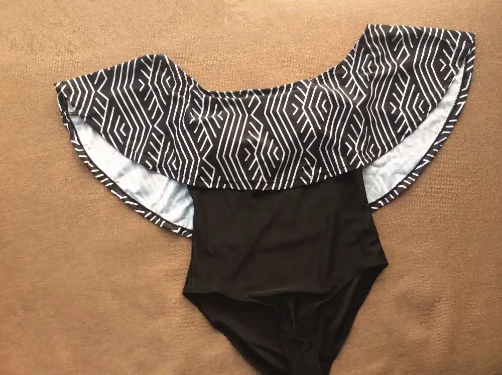 High Waist Swimwear Shoulder Off Swimming Suit Padded Bathing Suit For Women Ruffles Bandeau One Piece Swimsuit Monokini 17