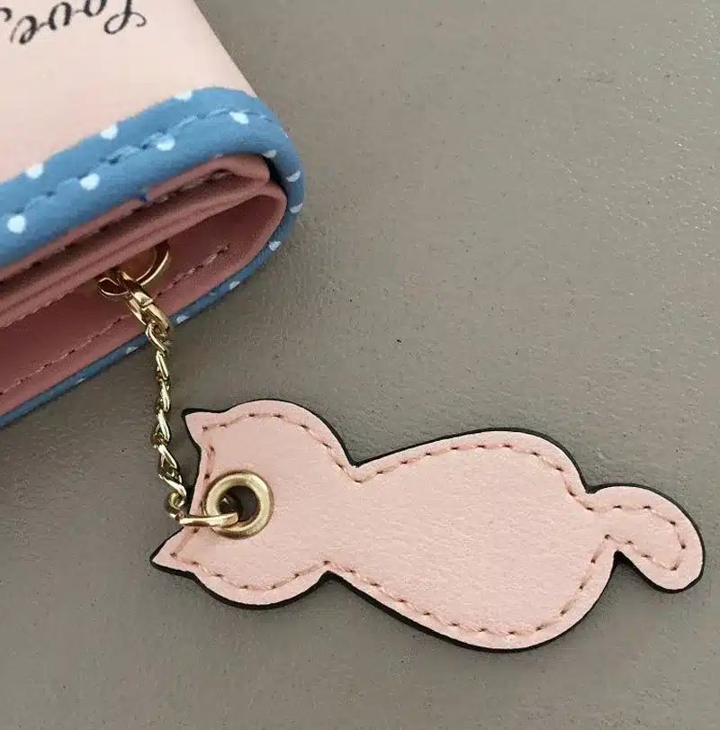 Fashion Small Wallet Women Short Luxury Brand Cute Female Purse PU Leather Cat Design Girls Lady Zipper Wallets Card Holder Bags 21