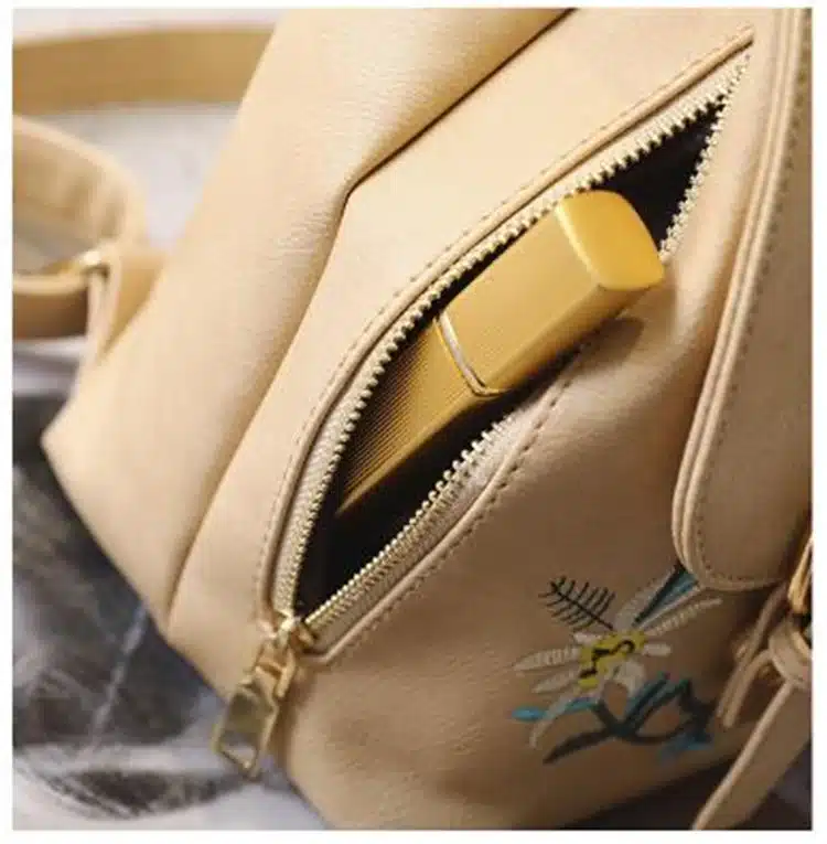 DIDA BEAR Brand Women Leather Backpacks Female School bags for Girls Rucksack Small Floral Embroidery Flowers Bagpack Mochila 33