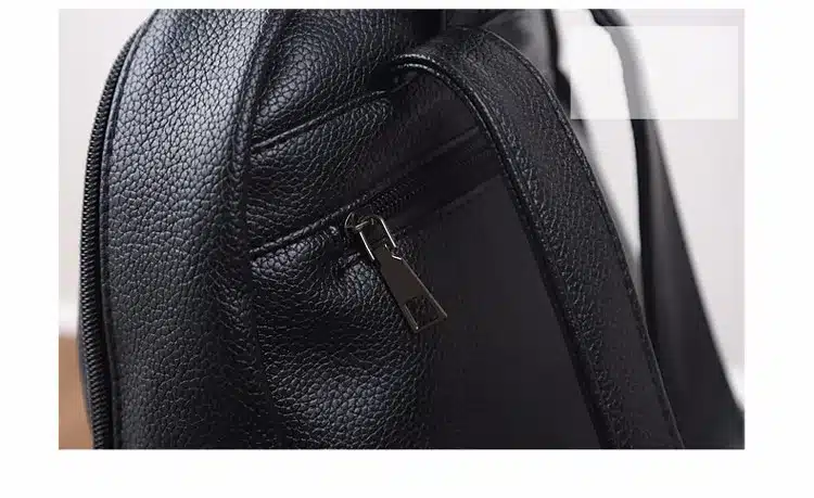 Bolish High Quality PU Leather Women Backpack Preppy Style School Backpack Black Mater Rivet Women Bag 16