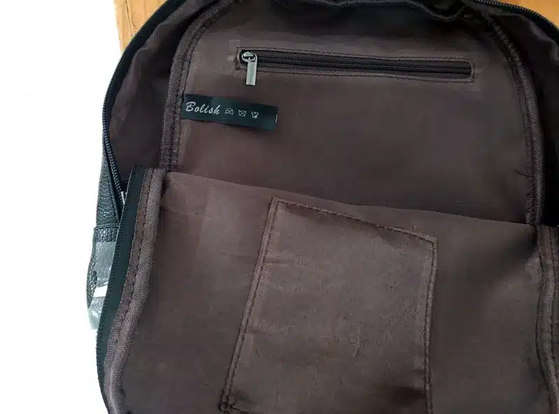 Bolish High Quality PU Leather Women Backpack Preppy Style School Backpack Black Mater Rivet Women Bag 18