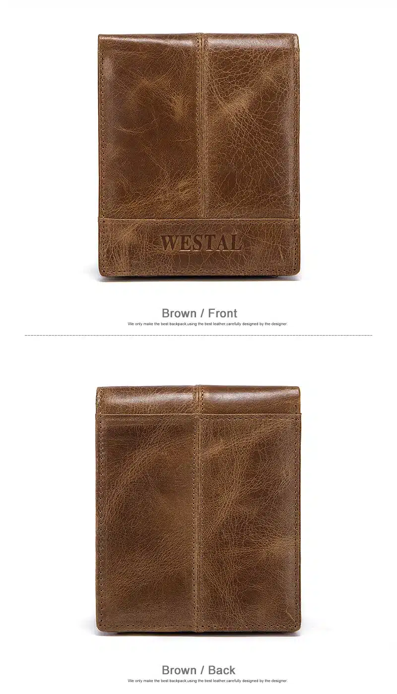 WESTAL Fashion Genuine Leather Short Men Man Wallet Small Purse Male Clutch Leather Men Wallets New Card Holder 8064 7
