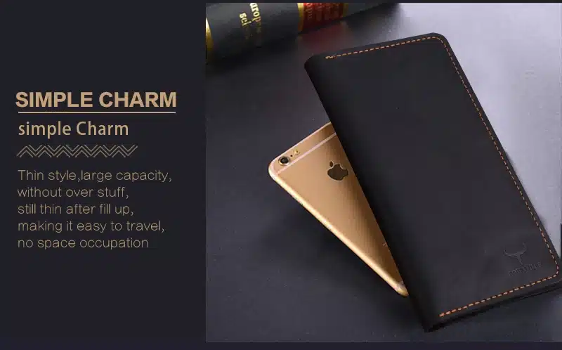 COWATHER high quality cow genuine Crazy horse leather men wallets 2017 long style two color fashion male purse 103 free shipping 17