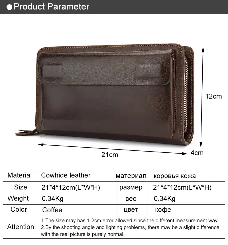 WESTAL Double Zipper Money Clip Wallet Clutch Bag Men's Purses Genuine Leather Men Wallets Leather Man Wallet Long Male Purse 3