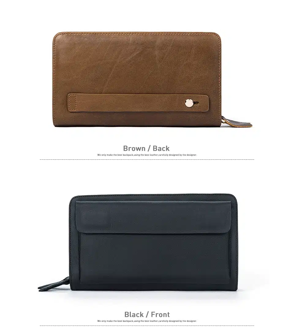 WESTAL Double Zipper Money Clip Wallet Clutch Bag Men's Purses Genuine Leather Men Wallets Leather Man Wallet Long Male Purse 11