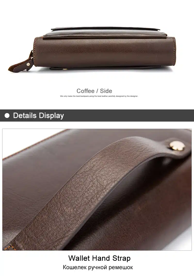WESTAL Double Zipper Money Clip Wallet Clutch Bag Men's Purses Genuine Leather Men Wallets Leather Man Wallet Long Male Purse 13