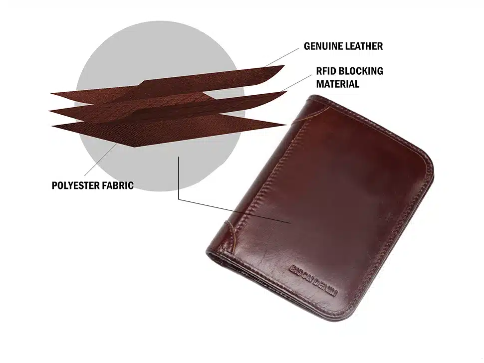 BISON DENIM Genuine Leather RFID wallet Men red brown vintage purse card holder Brand men wallets dollar price Male Purse W4361 17