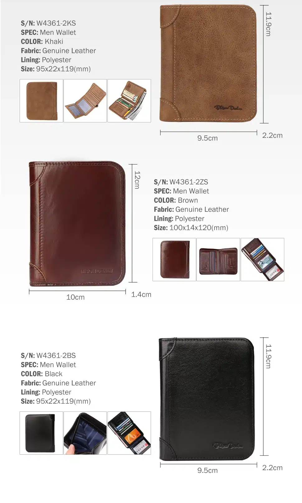 BISON DENIM Genuine Leather RFID wallet Men red brown vintage purse card holder Brand men wallets dollar price Male Purse W4361 19