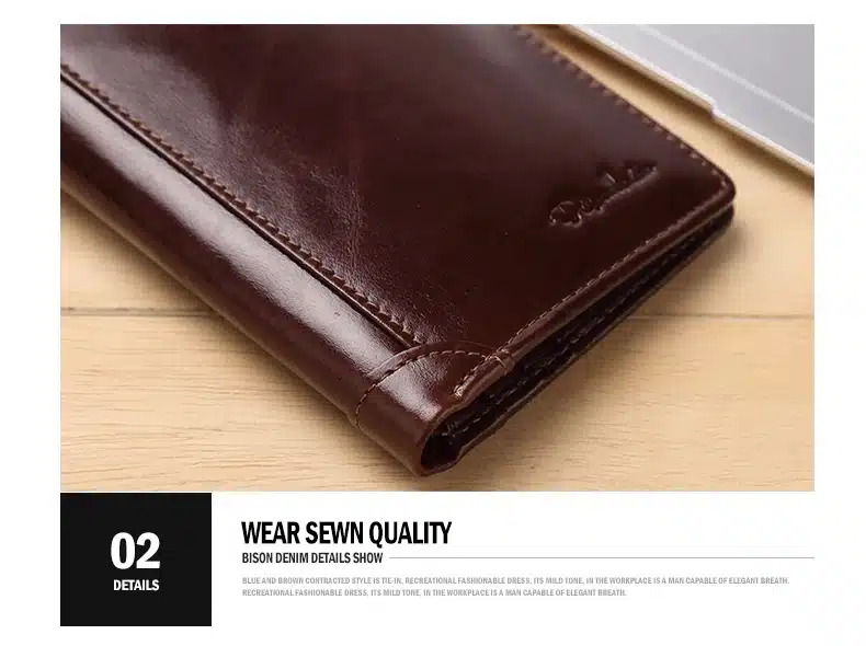 BISON DENIM Genuine Leather RFID wallet Men red brown vintage purse card holder Brand men wallets dollar price Male Purse W4361 25