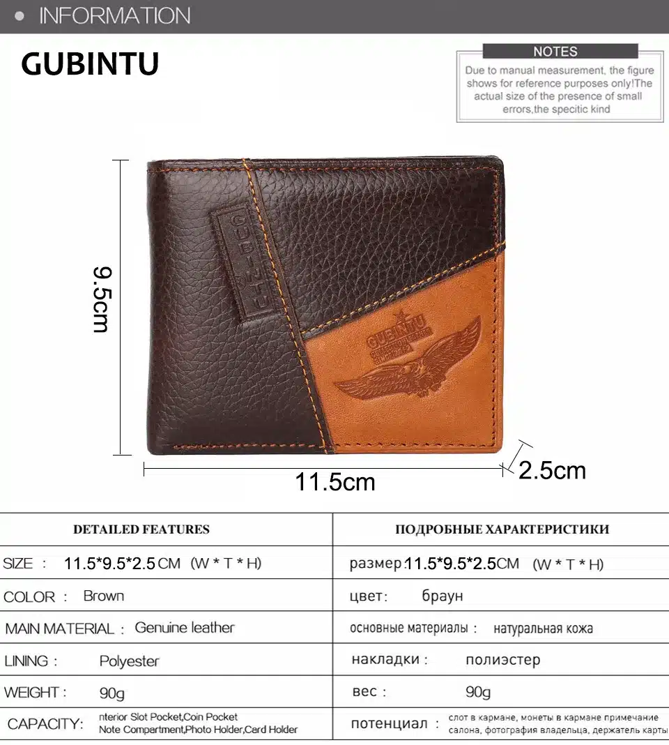 Famous Luxury Brand Genuine Leather Men Wallets Coin Pocket Zipper Men's Leather Wallet with Coin Purse portfolio cartera ZC8042 11