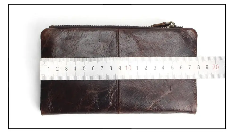 The 2018 New First Layer Of Real Leather Men's Oil Wax Retro High-Capacity Multi-Card Bit Long Wallet Clutch Men Genuine 28