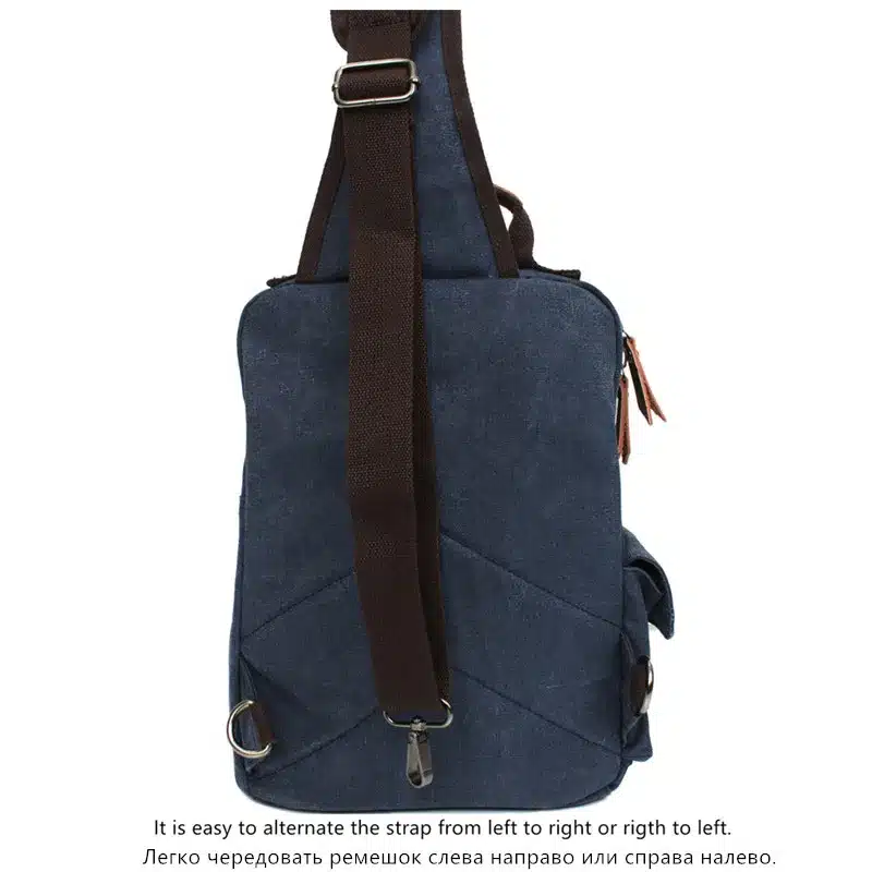 Tourya Canvas Crossbody Bags for Men Women Retro Leather Military Messenger Chest Bag Shoulder Sling Bag Large Capacity Handbag 18