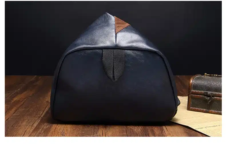 2017 Fashion Men Backpack PU Leather Backpack Male Laptop Backpack Leather Bag Black Teenager School Mochila Travel Backpack 18