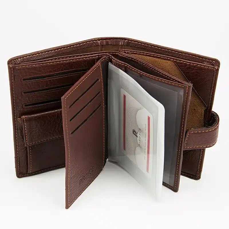 New Vintage men's leather wallet money clip purse brand Passport wallet large capacity wallets for men coin card purse 8