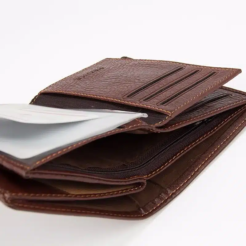 New Vintage men's leather wallet money clip purse brand Passport wallet large capacity wallets for men coin card purse 15
