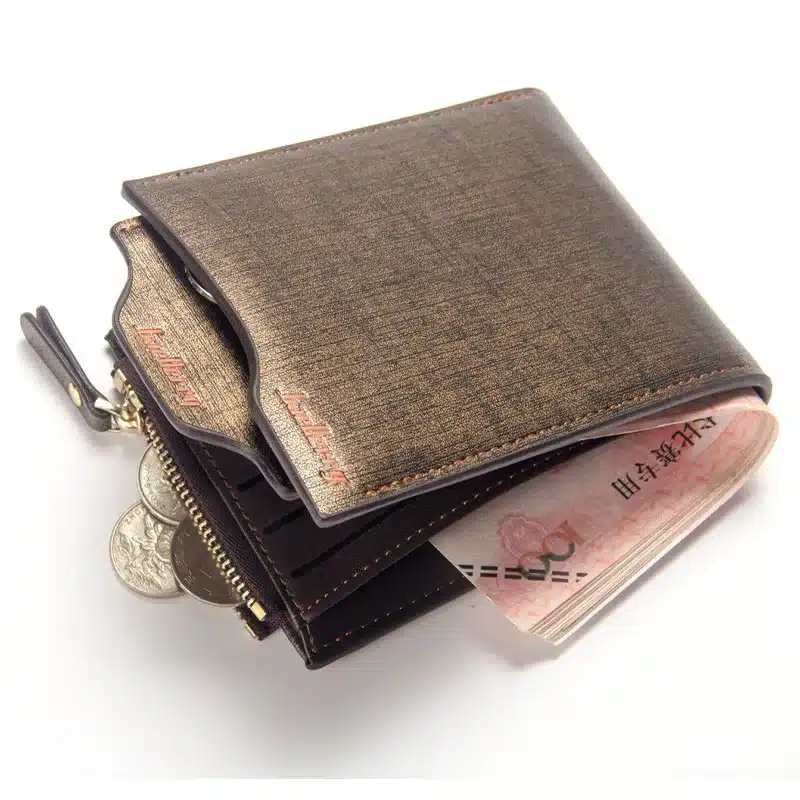 2018 New Fashion Men Wallets Bifold Wallet ID Card Holder Coin Purse Pockets Clutch With Zipper Men Wallet With Coin Bag 15
