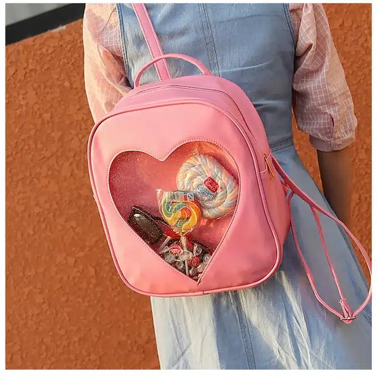 2017 Summer Candy Transparent Love Heart Shape Backpacks Harajuku School Backpack Shoulder Bags For Teenager Girls Book Bag 9