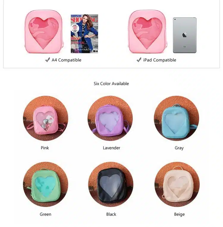 2017 Summer Candy Transparent Love Heart Shape Backpacks Harajuku School Backpack Shoulder Bags For Teenager Girls Book Bag 11