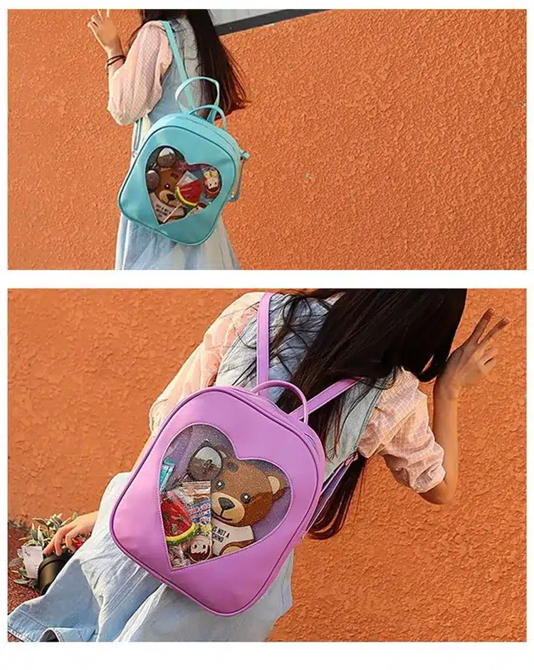 2017 Summer Candy Transparent Love Heart Shape Backpacks Harajuku School Backpack Shoulder Bags For Teenager Girls Book Bag 14