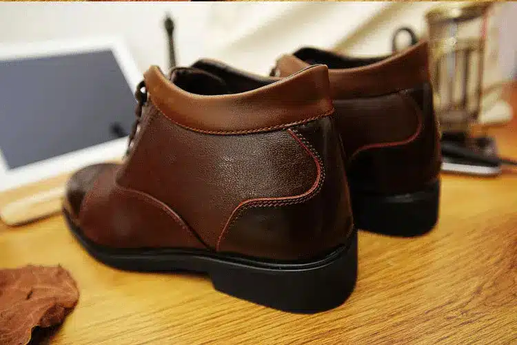 Big Size 11 12 13 EUR Size 46 47 48 Vintage Mens Winter Leather Lace up Mid Calf Martin Ankle Boots Snow Fur Chukka Shoes 12