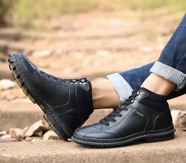 Full Grain leather Men Boots Plus Size New style Handmade Warm Men Winter Shoes Lace-Up Outdoor Winter Boots 25