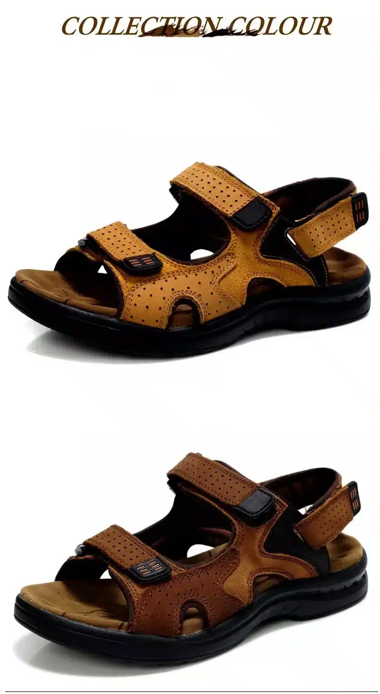 men sandals slippers genuine leather cowhide male summer shoes outdoor casual suede leather sandals 11