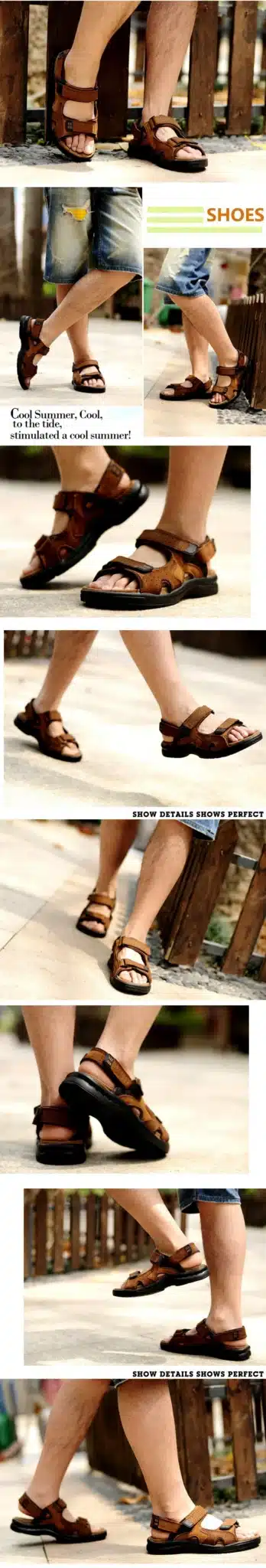 men sandals slippers genuine leather cowhide male summer shoes outdoor casual suede leather sandals 12