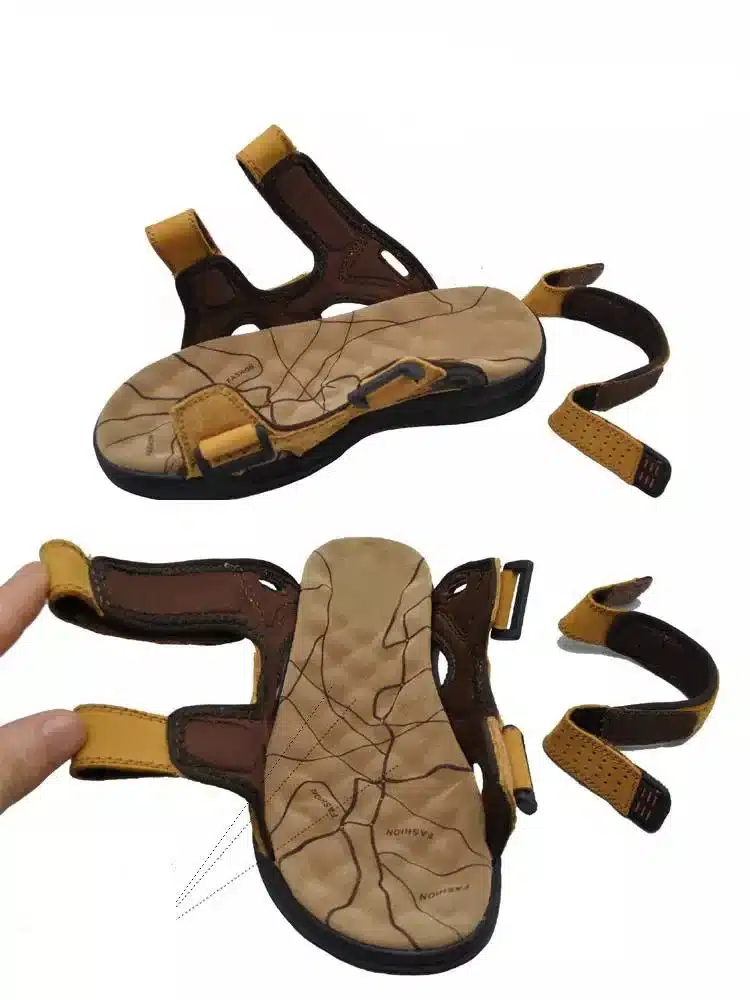 men sandals slippers genuine leather cowhide male summer shoes outdoor casual suede leather sandals 17