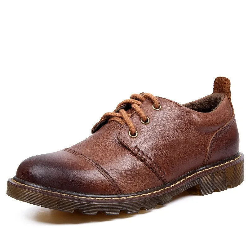 Winter Men Warm Shoes 2017 Casual Men's Genuine Leather Oxfords Shoes Fur Waterproof Work Shoes Mens Snkeaers sapatos masculino 12