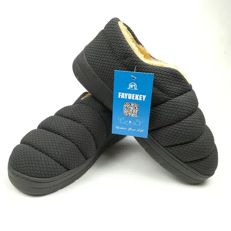 FAYUEKEY Winter Non-slip Caterpillar Cotton Plush Home Slippers Men Indoor Floor Outdoor Thicken Boys Warm Slippers Flat Shoes 12