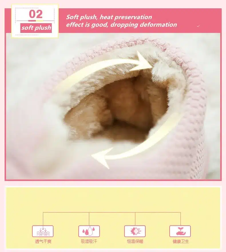 FAYUEKEY Winter Non-slip Caterpillar Cotton Plush Home Slippers Men Indoor Floor Outdoor Thicken Boys Warm Slippers Flat Shoes 19