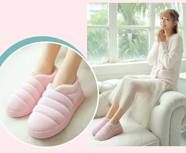 FAYUEKEY Winter Non-slip Caterpillar Cotton Plush Home Slippers Men Indoor Floor Outdoor Thicken Boys Warm Slippers Flat Shoes 24