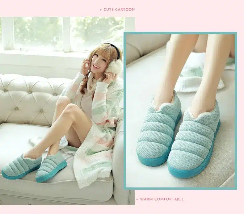 FAYUEKEY Winter Non-slip Caterpillar Cotton Plush Home Slippers Men Indoor Floor Outdoor Thicken Boys Warm Slippers Flat Shoes 27