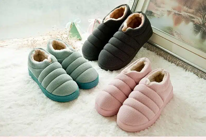 FAYUEKEY Winter Non-slip Caterpillar Cotton Plush Home Slippers Men Indoor Floor Outdoor Thicken Boys Warm Slippers Flat Shoes 30