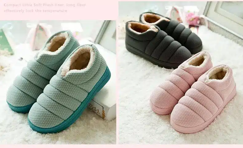 FAYUEKEY Winter Non-slip Caterpillar Cotton Plush Home Slippers Men Indoor Floor Outdoor Thicken Boys Warm Slippers Flat Shoes 33
