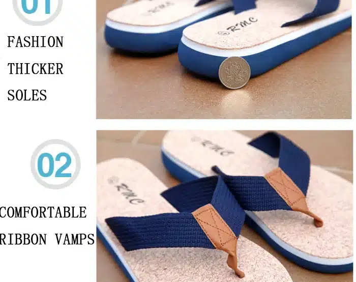 New Summer Brand Men Flip Flops Printing Eva Ribbon Non-Slip Soft Slides Home Slippers Casual Playa Tongs Sandals Beach Shoes 9