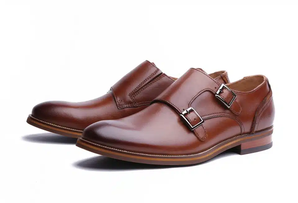 DESAI Brand Men Shoes Genuine Leather Black Brown Formal Dress Double Monk Buckle Straps Wedding Brogues Shoes Zapatos Hombre 24