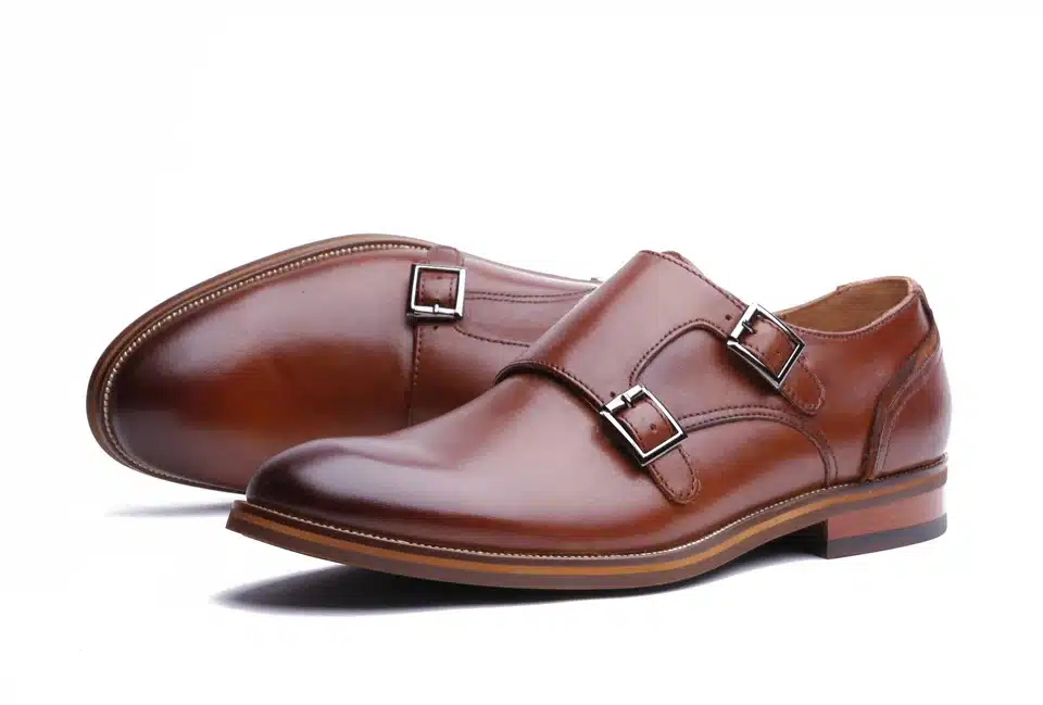 DESAI Brand Men Shoes Genuine Leather Black Brown Formal Dress Double Monk Buckle Straps Wedding Brogues Shoes Zapatos Hombre 26