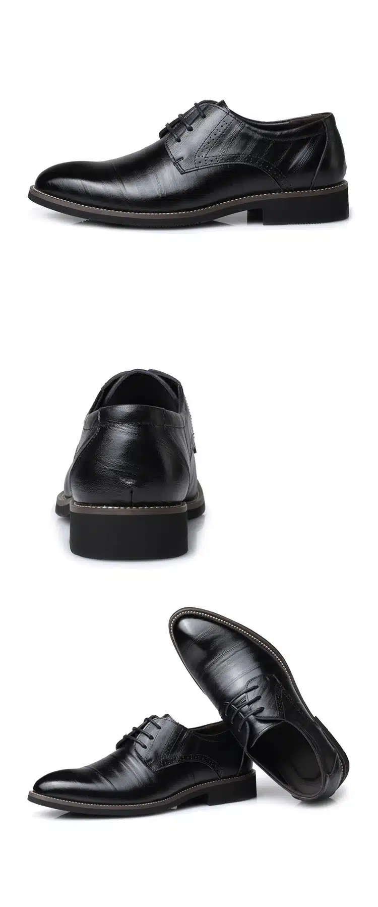 New 2017 Business Dress Men Formal Shoes Wedding Fashion Genuine Leather Shoes Flats Oxford Shoes For Men Pointed Toe 13