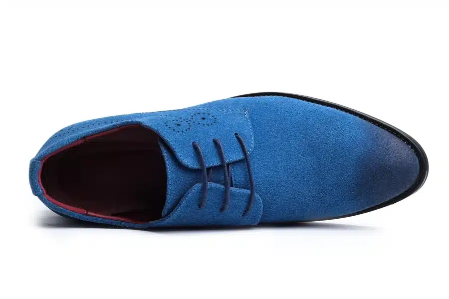 Newest Plus Size 38-48 Casual Men Faux Suede Leather Shoes Pointed Toe Lace Up Men Single Shoes Red Blue Men Wedding Shoes 15