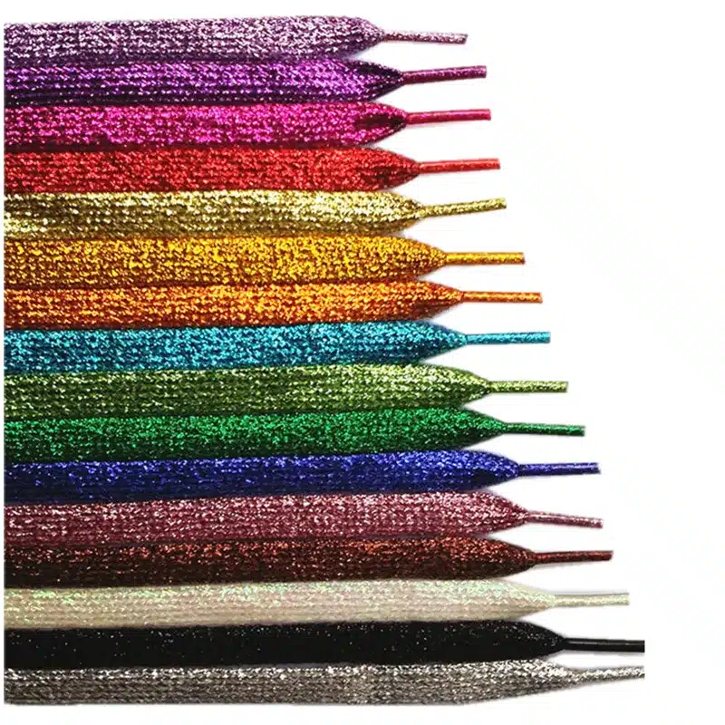1 Pair shoe laces Shiny Glitter flat shoe Sports Shoelace 1