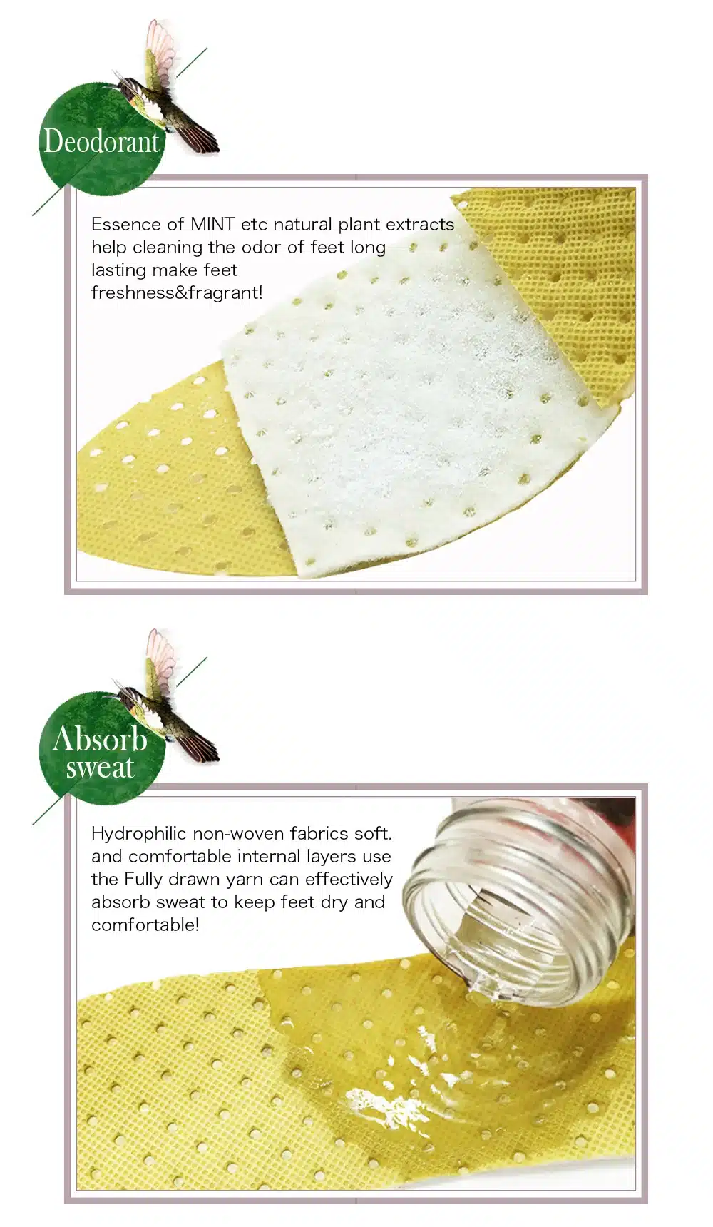 PCSsole deodorant insoles light weight mint herbal shoes pad absorb sweat breathable shoes pad cushion A1004 12
