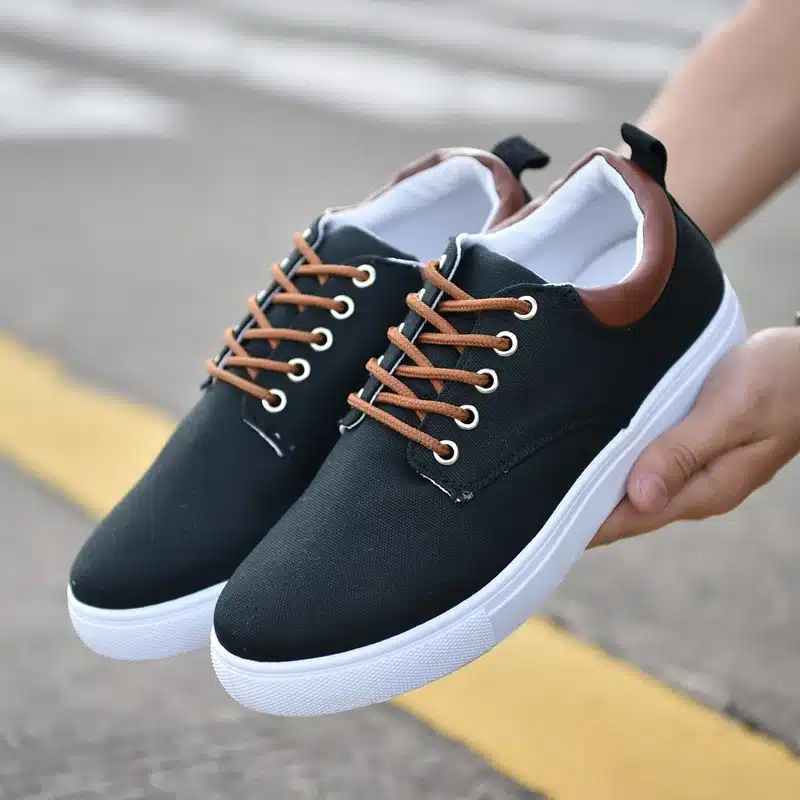 ZYYZYM Men Canvas shoes Lace-Up Style Breathable Top Fashion Trend Student Youth Shoes Large size EUR 45-46 10