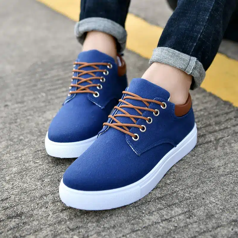ZYYZYM Men Canvas shoes Lace-Up Style Breathable Top Fashion Trend Student Youth Shoes Large size EUR 45-46 15