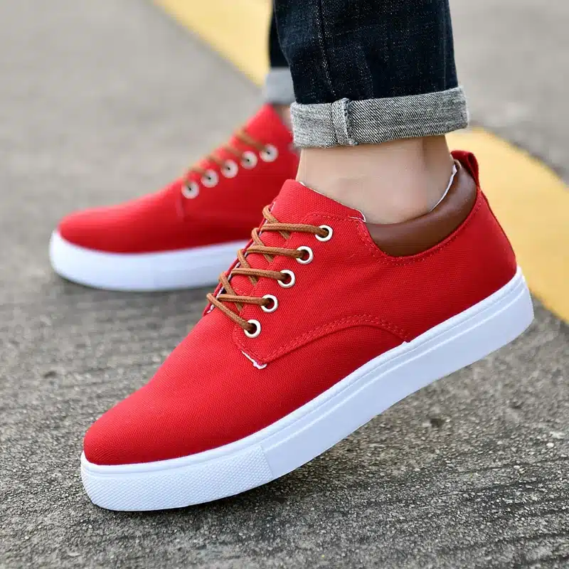 ZYYZYM Men Canvas shoes Lace-Up Style Breathable Top Fashion Trend Student Youth Shoes Large size EUR 45-46 17