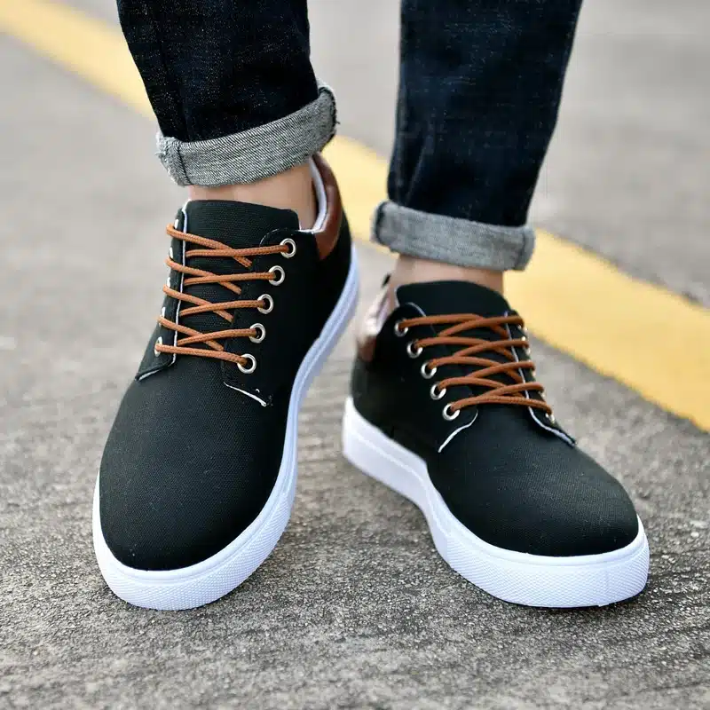 ZYYZYM Men Canvas shoes Lace-Up Style Breathable Top Fashion Trend Student Youth Shoes Large size EUR 45-46 18
