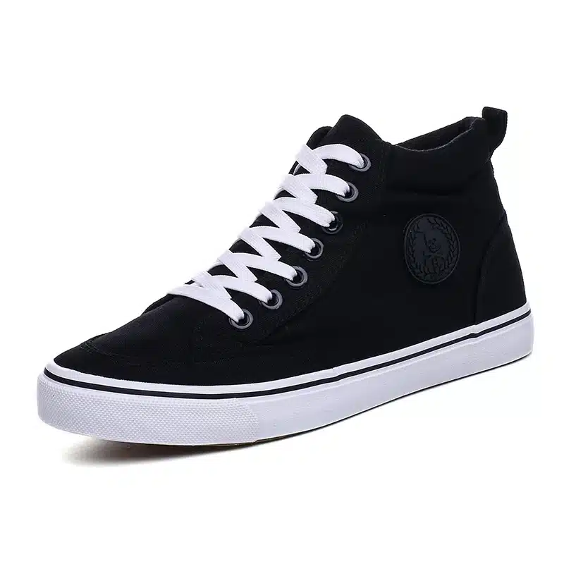 ZYYZYM Men Canvas Shoes Spring Autumn 2018 Lace-up High Style Black Fashion Flats Youth Students Shoes Hot Sale 6